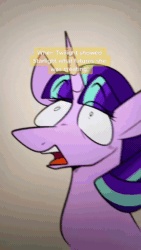 Size: 576x1024 | Tagged: safe, artist:crookedbeetles, spike, starlight glimmer, twilight sparkle, alicorn, pony, unicorn, g4, the cutie re-mark, animated, cursed, cursed pizza, deltarune, female, food, furry, irl, pizza, s5 starlight, sound, tiktok, twilight sparkle (alicorn), twilight sparkle is not amused, unamused, vinesauce, vinny (vinesauce), voice acting, webm, yelling