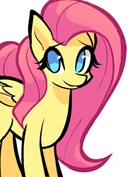 Size: 1675x2237 | Tagged: safe, artist:dusknezz, fluttershy, pegasus, pony, g4, no pupils, simple background, solo, white background