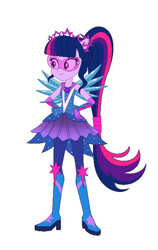 Size: 400x632 | Tagged: safe, artist:selenaede, sci-twi, twilight sparkle, equestria girls, g4, my little pony equestria girls: legend of everfree, base used, base:selenaede, boots, crystal guardian, crystal wings, high heel boots, ponied up, shoes, solo, wings