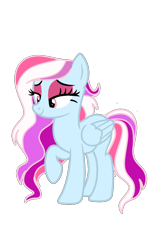 Size: 806x1300 | Tagged: safe, artist:doctor-nasty-adopts, oc, oc only, earth pony, pony, base used, eyeshadow, female, lidded eyes, magical lesbian spawn, makeup, mare, offspring, parent:fleur-de-lis, parent:rainbow dash, parents:fleurdash, simple background, solo, transparent background