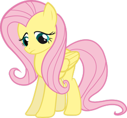 Size: 2543x2359 | Tagged: safe, artist:redpandapony, fluttershy, pegasus, pony, g4, season 1, suited for success, .ai available, female, folded wings, frown, full body, high res, looking down, mare, pink mane, pink tail, simple background, solo, standing, tail, three quarter view, transparent background, vector, wings