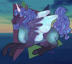 Size: 2200x1963 | Tagged: safe, artist:shinyantlers, oc, oc only, alicorn, pony, alicorn oc, hair over eyes, horn, solo, wings
