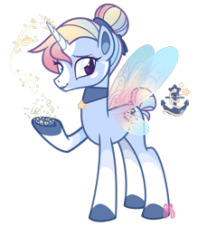 Size: 1348x1470 | Tagged: safe, artist:khimi-chan, oc, oc only, pony, butterfly wings, colored hooves, hair bun, horn, raised hoof, simple background, smiling, solo, transparent background, underhoof, wings