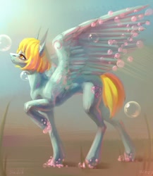 Size: 1080x1242 | Tagged: safe, artist:miurimau, oc, oc only, pegasus, pony, female, mare, pegasus oc, raised hoof, solo, wings