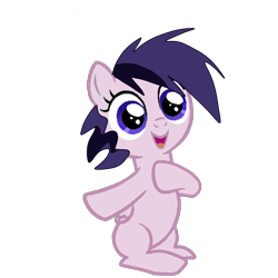 Size: 2960x2960 | Tagged: safe, artist:aonatsu_ki, oc, oc:berrywee, pegasus, 2022 community collab, derpibooru community collaboration, the last problem, base used, cute, female, filly, foal, folded wings, high res, looking at you, messy mane, no tail, ocbetes, open mouth, pegasus oc, simple background, solo, transparent background, wings
