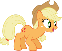 Size: 2707x2216 | Tagged: safe, artist:redpandapony, applejack, earth pony, pony, g4, applejack's hat, cowboy hat, female, hat, high res, open mouth, open smile, simple background, smiling, solo, transparent background, vector