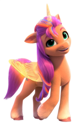 Size: 436x721 | Tagged: safe, edit, editor:pipp_petal, screencap, sunny starscout, alicorn, pony, g5, my little pony: a new generation, official, artificial horn, artificial wings, augmented, background removed, cute, female, horn, magic, magic horn, magic wings, mane stripe sunny, mare, png, race swap, simple background, smiling, solo, sunnycorn, transparent background, wings