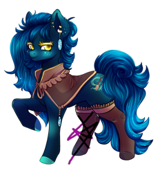 Size: 800x861 | Tagged: safe, artist:cabbage-arts, oc, oc only, oc:sapphire star, earth pony, pony, clothes, ear piercing, earring, earth pony oc, female, jewelry, piercing, simple background, solo, transparent background