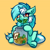 Size: 4000x4000 | Tagged: safe, artist:witchtaunter, lyra heartstrings, pony, unicorn, g4, chest fluff, derp, ear fluff, eating, faic, female, herbivore, horses doing horse things, jar, l.u.l.s., money, nom, simple background, sitting, solo, tip jar