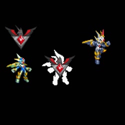 Size: 1024x1024 | Tagged: safe, robot, alicorn amulet, copy x, mega man (series), megaman zero, pixel art, reploid, sprite