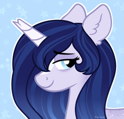 Size: 1117x1071 | Tagged: safe, artist:pink-pone, oc, oc:moonlight melody, pony, unicorn, bust, female, mare, portrait, solo