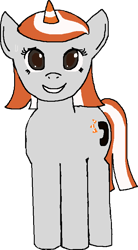 Size: 429x779 | Tagged: safe, artist:blossomgutz, edit, editor:yoshimon1, oc, oc only, oc:cone pone, pony, unicorn, 2022 community collab, derpibooru community collaboration, background removed, simple background, solo, traffic cone, transparent background