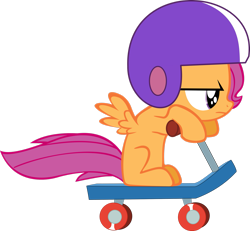 Size: 2547x2354 | Tagged: safe, artist:jeosadn, scootaloo, pegasus, pony, g4, season 1, the cutie mark chronicles, female, filly, foal, helmet, high res, scooter, simple background, transparent background, vector