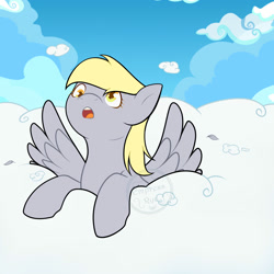 Size: 2000x2000 | Tagged: safe, artist:empress_ryu, derpy hooves, pegasus, pony, g4, cloud, female, high res, mare, solo