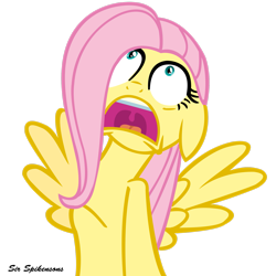 Size: 2449x2449 | Tagged: safe, artist:sirspikensons, fluttershy, pegasus, pony, g4, hurricane fluttershy, my little pony: friendship is magic, season 2, high res, open mouth, panic, simple background, transparent background, vector