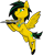 Size: 1499x1901 | Tagged: safe, artist:dar, oc, oc only, oc:lightning bug, pegasus, pony, fanfic:song of seven, black and yellow, black mane, chocolate chip cookie, clothes, cookie, flying, food, gem, jewelry, necklace, pegasus oc, simple background, transparent background, tray, wings