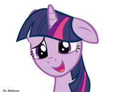 Size: 1600x1200 | Tagged: safe, artist:sirspikensons, twilight sparkle, pony, unicorn, g4, bust, female, floppy ears, mare, multicolored mane, one ear down, open mouth, open smile, portrait, purple eyes, simple background, smiling, solo, transparent background, unicorn twilight, vector