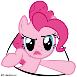 Size: 2449x2449 | Tagged: safe, artist:sirspikensons, pinkie pie, earth pony, pony, g4, my little pony: friendship is magic, over a barrel, season 1, female, hey! that's what i said!, high res, simple background, transparent background, vector