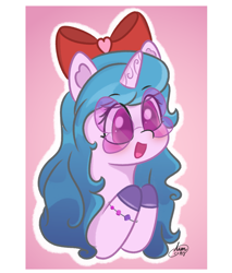 Size: 1839x2160 | Tagged: safe, artist:limitmj, izzy moonbow, pony, unicorn, g5, my little pony: a new generation, bracelet, cute, glasses, izzybetes, jewelry, open mouth, solo