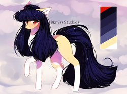 Size: 3514x2580 | Tagged: oc name needed, safe, artist:krissstudios, oc, earth pony, pony, coat markings, female, high res, long tail, looking at you, mare, pale belly, raised hoof, reference sheet, socks (coat markings), solo, tail
