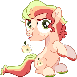 Size: 1122x1118 | Tagged: safe, artist:rickysocks, oc, oc only, oc:macoun crunch, earth pony, pony, base used, colt, foal, male, offspring, parent:apple bloom, parent:tender taps, parents:tenderbloom, simple background, solo, transparent background