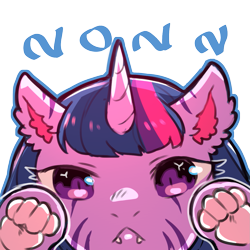 Size: 1159x1159 | Tagged: safe, artist:cold-blooded-twilight, twilight sparkle, big cat, hybrid, pony, tiger, tiger pony, g4, 2022, cute, cute little fangs, ear fluff, fangs, looking at you, paw pads, paws, simple background, solo, species swap, stripes, transparent background, twilight cat, underhoof, underpaw, year of the tiger