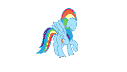 Size: 1052x592 | Tagged: safe, artist:pupster0071, rainbow dash, pegasus, pony, g4, 2020, animated, butt, floppy ears, gif, i can't believe it's mspaint, legitimately amazing mspaint, looking around, looking back, ms paint, pinpoint eyes, simple background, solo, spread wings, suspicious, white background, wings
