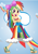 Size: 416x601 | Tagged: safe, artist:zanyonepip, rainbow dash, equestria girls, g4, bare shoulders, bow, hair bow, human coloration, rainbow dash always dresses in style, sleeveless, strapless