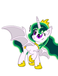 Size: 1120x1440 | Tagged: safe, alternate version, artist:fenringxgod, oc, oc only, oc:sally star, alicorn, bat pony, pony, bat pony oc, female, simple background, solo, transparent background