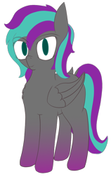 Size: 600x950 | Tagged: safe, artist:obetater, oc, oc only, oc:moonlight shadow, pegasus, pony, 2022 community collab, derpibooru community collaboration, eyebrows, eyebrows visible through hair, female, folded wings, full body, hooves, mare, pegasus oc, simple background, solo, standing, tail, three quarter view, transparent background, two toned mane, two toned tail, wings