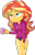 Size: 1265x2000 | Tagged: safe, artist:mr-breadman, sunset shimmer, equestria girls, g4, black panties, black underwear, clothes, coffee, legs, legs together, no pants, panties, show accurate, simple background, solo, transparent background, underwear