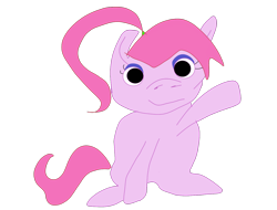 Size: 1474x1123 | Tagged: safe, artist:aonatsu_ki, oc, oc only, oc:pinkery, earth pony, pony, 2022 community collab, derpibooru community collaboration, 1000 hours in ms paint, comments locked down, cute, earth pony oc, eyeshadow, female, full body, graveyard of comments, hair tie, hooves, makeup, mare, ocbetes, old oc, quality, raised hoof, simple background, sitting, solo, transparent background