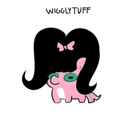 Size: 1024x1024 | Tagged: safe, artist:tjpones edits, color edit, edit, wigglytuff, bow, colored, hair bow, pokémon, simple background, solo, white background