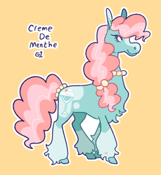 Size: 1507x1648 | Tagged: safe, artist:goatpaste, oc, oc only, oc:creme de menthe, earth pony, pony, parent:minty, parent:pinkie pie, parents:mintypie, solo