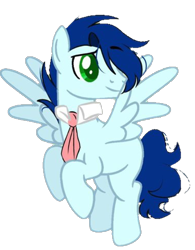 Size: 758x971 | Tagged: safe, artist:lulz, oc, oc only, oc:lulz, pegasus, pony, 2022 community collab, derpibooru community collaboration, colored pupils, flying, full body, hooves, male, necktie, pegasus oc, simple background, solo, spread wings, stallion, transparent background, wings