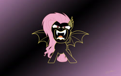 Size: 1920x1200 | Tagged: safe, artist:stusslaus, fluttershy, bat pony, g4, bat ponified, fangs, flutterbat, looking at you, open mouth, race swap, solo, wallpaper