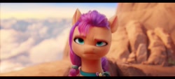 Size: 2400x1080 | Tagged: safe, screencap, sunny starscout, earth pony, pony, g5, my little pony: a new generation, spoiler:my little pony: a new generation, female, mare, solo, sunny starscout is not amused, unamused