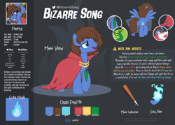 Size: 4200x3000 | Tagged: safe, artist:sugar morning, oc, oc only, oc:bizarre song, pegasus, pony, cape, clothes, jewelry, male, multiple angles, necklace, reference sheet, show accurate, solo, stallion, standing, text