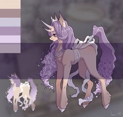 Size: 700x667 | Tagged: safe, artist:miurimau, oc, oc only, bicorn, pony, horn, jewelry, multiple horns, necklace, pearl necklace, reference sheet, solo