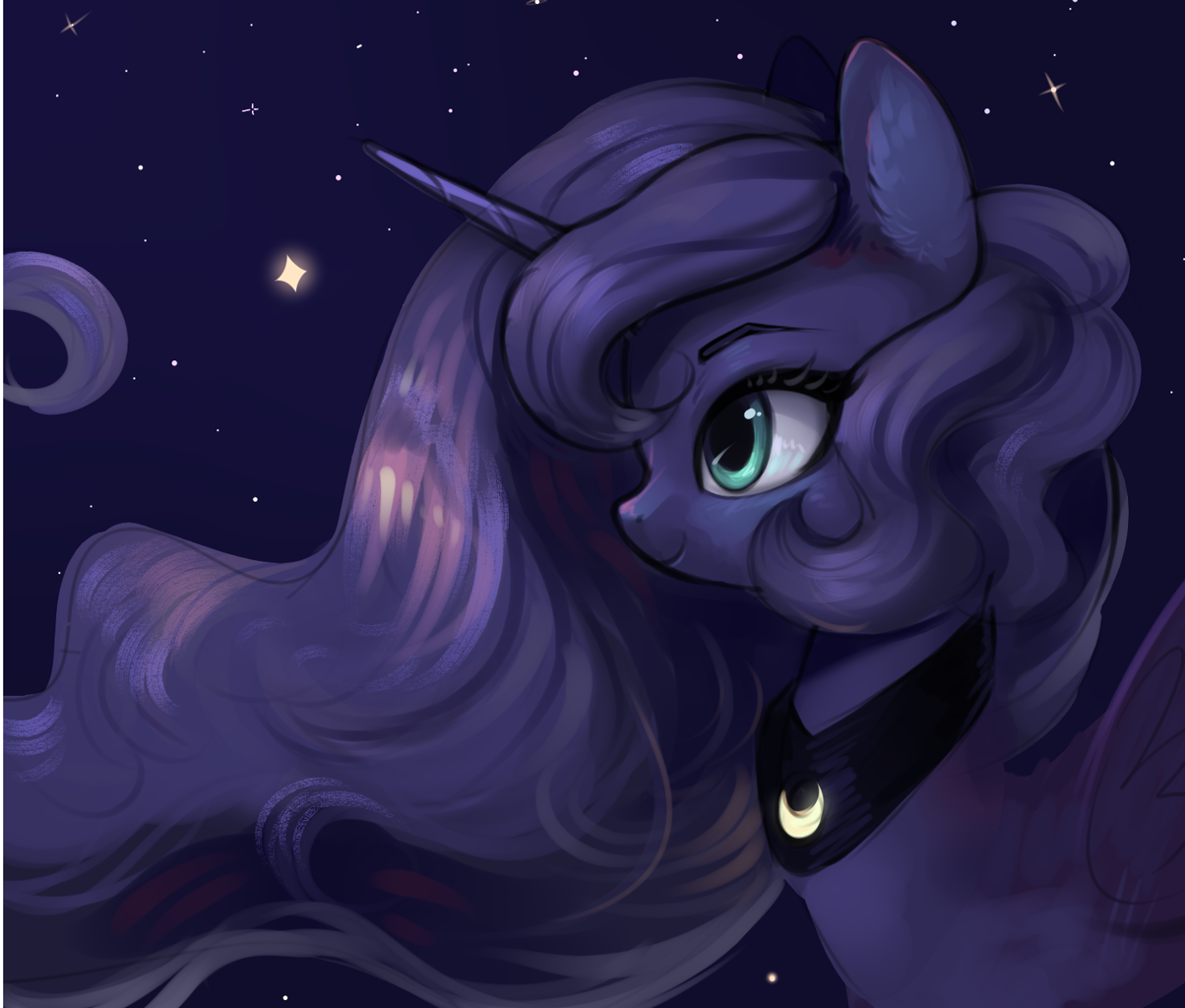 Safe Artist Dammmnation Princess Luna Alicorn Pony Cute Female Lunabetes Mare