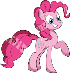Size: 2036x2101 | Tagged: safe, artist:retroneb, pinkie pie, earth pony, pony, g4, 2016, high res, raised hoof, simple background, solo, transparent background