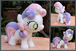 Size: 1217x823 | Tagged: safe, artist:piquipauparro, sweetie belle, pony, unicorn, g4, cute, diasweetes, female, filly, fluffy, foal, irl, photo, plushie, solo
