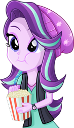 Size: 1200x2061 | Tagged: safe, artist:mr-breadman, starlight glimmer, equestria girls, g4, cute, female, food, glimmerbetes, popcorn, puffy cheeks, show accurate, simple background, solo, transparent background