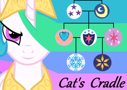 Size: 1014x716 | Tagged: safe, artist:shakespearicles, edit, edited edit, night light, princess cadance, princess celestia, princess flurry heart, shining armor, twilight sparkle, twilight velvet, oc, oc:prince nova sparkle, alicorn, pony, unicorn, fanfic:cat's cradle, g4, alicorn oc, aunt, aunt and nephew, aunt and niece, author:shakespearicles, brother, brother and sister, cat's cradle, colt, cover art, crown, cutie mark, edited artwork, family, family tree, fanfic, fanfic art, fanfic cover, father and child, father and daughter, father and son, female, filly, fimfiction, foal, grandfather, grandfather and grandchild, grandfather and grandchildren, grandfather and grandmother, grandfather and grandson, grandmother, grandmother and grandchild, grandmother and grandchildren, grandmother and granddaughter, grandmother and grandson, grandson and granddaughter, hair over one eye, half-brother, half-cousins, half-siblings, half-sister, heart, horn, implied inbreeding, implied incest, inbreeding, incest, jewelry, looking, looking at you, male, mare, moon, mother, mother and child, mother and daughter, mother and father, mother and son, nephew, niece, nostrils, prince, princess, regalia, royalty, shakespearicles, siblings, sister, sisters, sisters-in-law, smiling, smiling at you, smirk, snow, snowflake, spoiler, sun, text, updated, updated cover art, updated image, wall of tags, winbreeding, wings