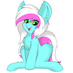 Size: 1200x1200 | Tagged: safe, artist:llhopell, oc, oc only, oc:soffy, earth pony, pony, 2022 community collab, derpibooru community collaboration, cheek fluff, chest fluff, ear fluff, earth pony oc, eye clipping through hair, full body, hooves, leg fluff, open mouth, open smile, simple background, sitting, smiling, solo, transparent background, two toned mane