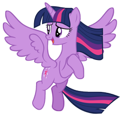 Size: 9707x9159 | Tagged: safe, artist:andoanimalia, twilight sparkle, alicorn, pony, g4, the ending of the end, absurd resolution, female, flying, mare, open mouth, simple background, smiling, solo, spread wings, transparent background, twilight sparkle (alicorn), vector, wings