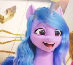 Size: 1127x1004 | Tagged: safe, screencap, izzy moonbow, pony, unicorn, g5, my little pony: a new generation, cropped, cute, female, happy, hasbro is trying to murder us, izzybetes, mare, solo focus, weapons-grade cute