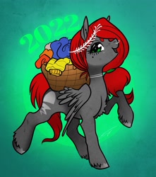 Size: 3467x3922 | Tagged: safe, artist:opalacorn, oc, oc only, pegasus, pony, basket, clothes, high res, solo