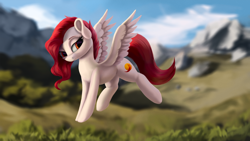 Size: 4000x2250 | Tagged: safe, artist:flusanix, oc, oc only, oc:dusk feather, pegasus, pony, solo