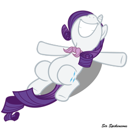 Size: 2449x2449 | Tagged: safe, artist:sirspikensons, rarity, pony, unicorn, a canterlot wedding, g4, season 2, female, grin, high res, lying down, on back, simple background, smiling, solo, transparent background, vector, volumetric mouth